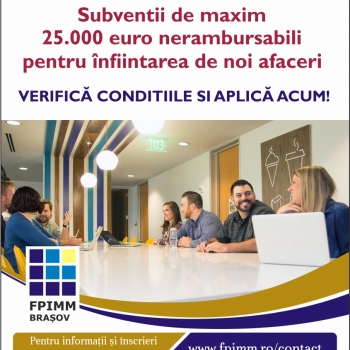 Subventii de maxim 25.000 euro nerambursabili pentru infiintarea de noi afaceri